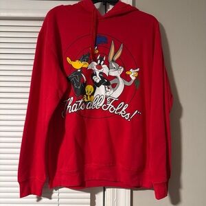Warner Bros. Red Hoodie Sweater